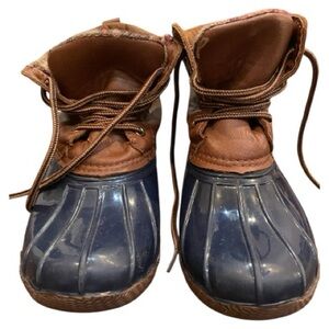 Kids Brown and Blue Duck Boots